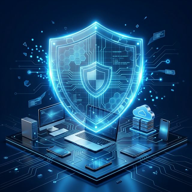 Security shield protecting business devices